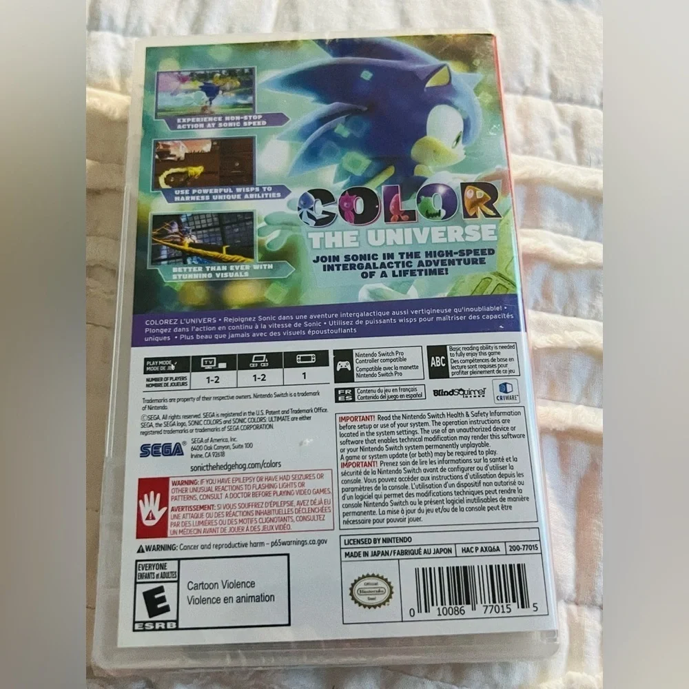 Sonic Colors Ultimate, Sega, Nintendo Switch, 010086770155